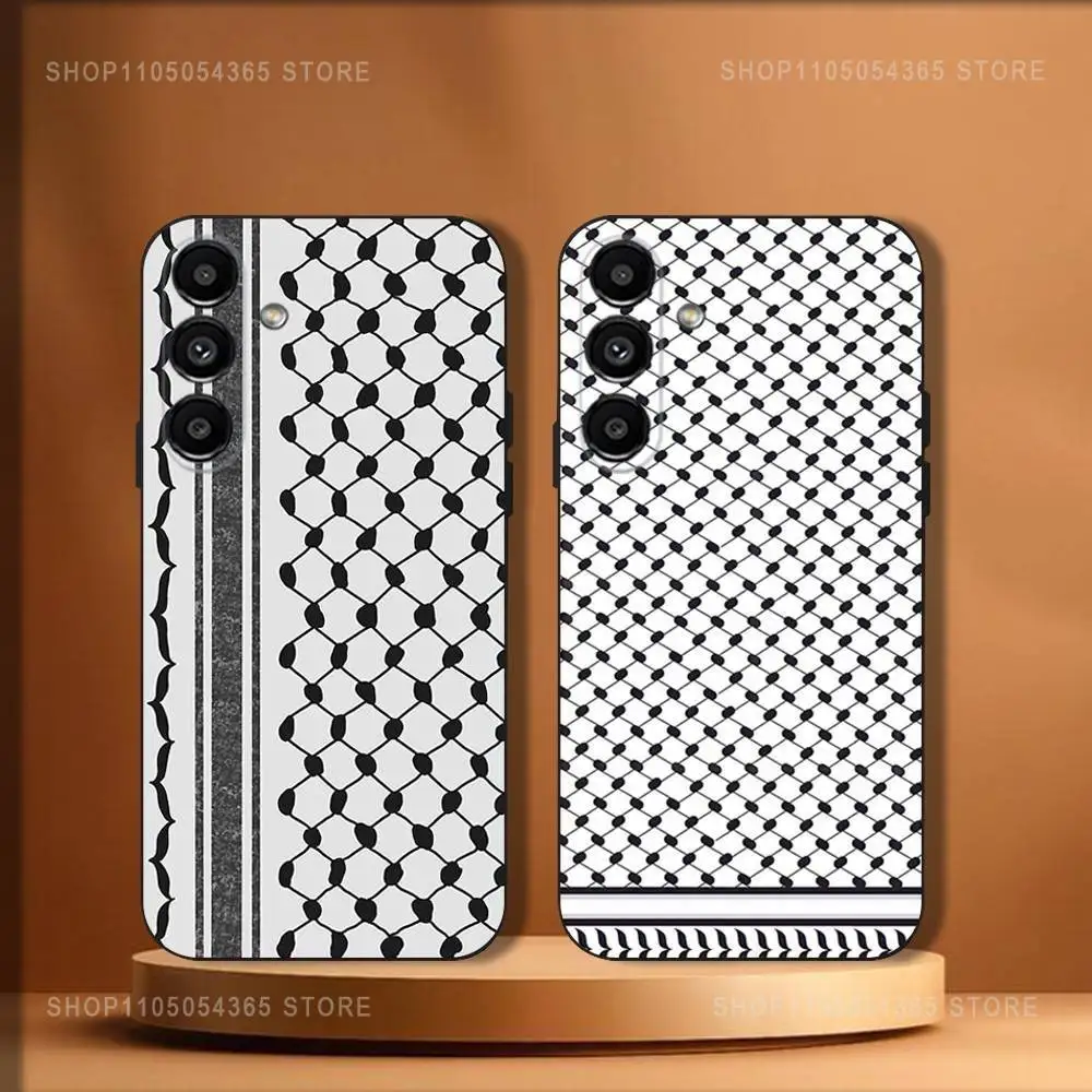 

H-Hattah Keffiyes Phone Case For Samsung Galaxy A20,A21s,A22,A31,A32,A52,A53,A72,73,A80 Soft Black Cover