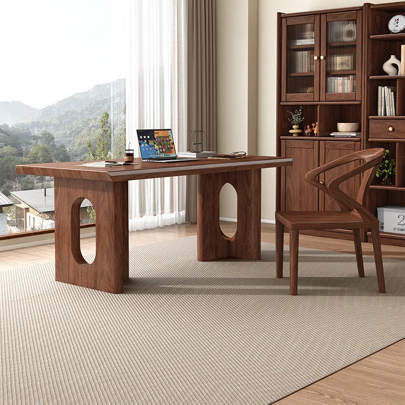 Wooden Medieval Style Office Desks Minimalist Design Modern Vanity Office Desks Homestay Villa Furniture Escritorio Ls40bgz