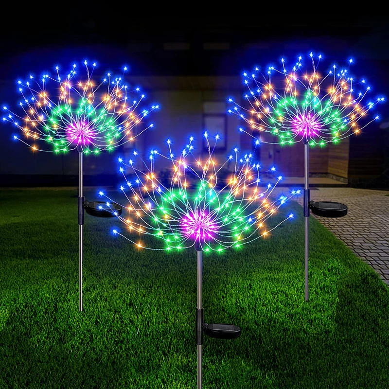 

2023 Solar Firework Light 90/120/150 LED Garden Lights Solar Light Outdoors Festoon Happy New Year Decor Christmas Decorations