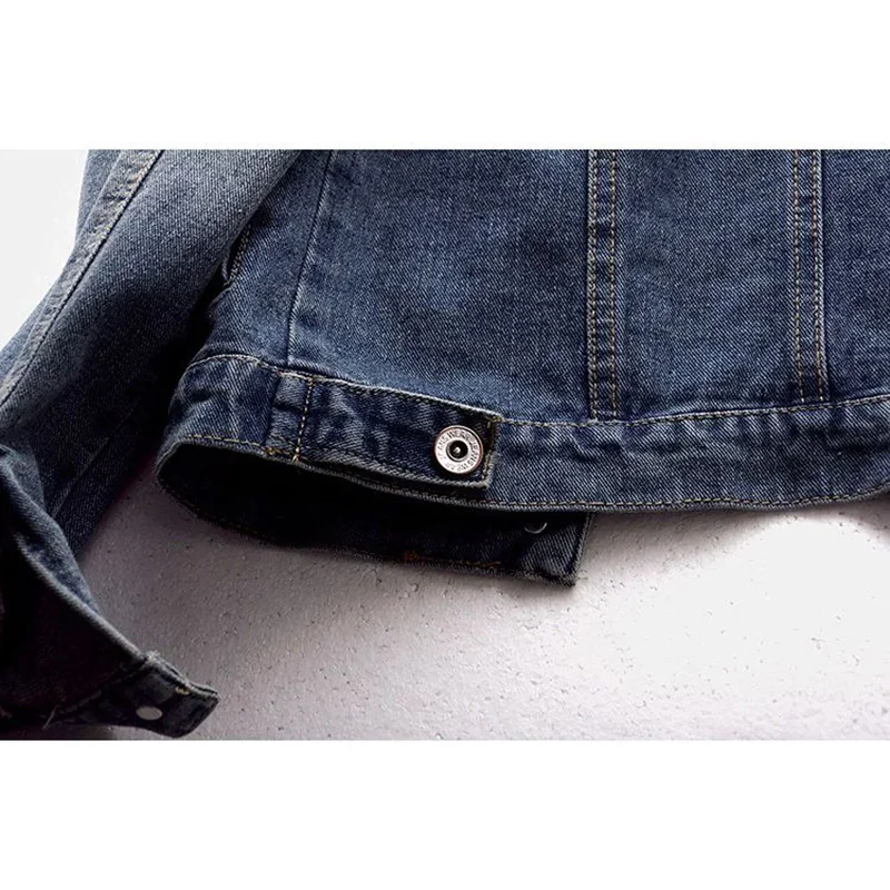 Spring Autumn Slim Vintage Blue Denim Jacket Coat Women Basic Outerwear Chaquetas Mujer Korean O-Neck Short Jeans Jacket Female