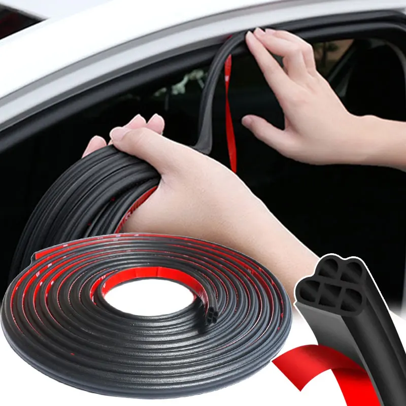 

Car Door Seals Double-Layer Auto Weatherstrips Soundproof Waterproof Rubber Car Sealing Strip Universal For Car Door Trunk Hood