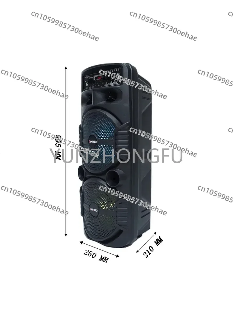 QS-222 Music Trolley Portable Column Radio 1200W Peak Power Wireless Dual 8 Inch Subwoofer Karaoke Party Bass Bluetooth Speaker