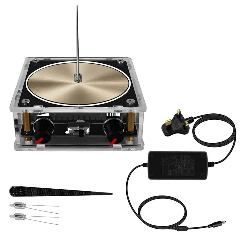 

A28Q-For Tesla Gold Music Coil Artificial Lightning-Pattern Touchable Audio Input Bluetooth Science Experiment Coil, Durable UK