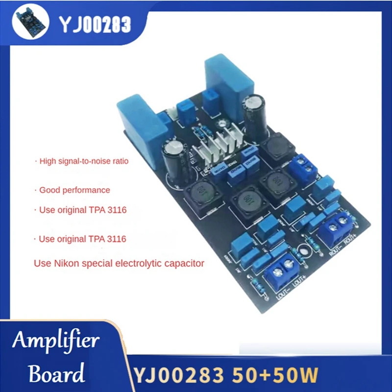 

1 Piece TPA3116 Amplifier Board 50Wx2 Audio Power Amplifier Board Blue PCB Digital 2.0 Channel Amp Module YJ00283