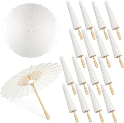 30-50PCS Parasol Umbrellas Wedding Photo Cosplay Prop 80cm Paper Umbrella DIY White Umbrella Summer Whites Party Beach Decor