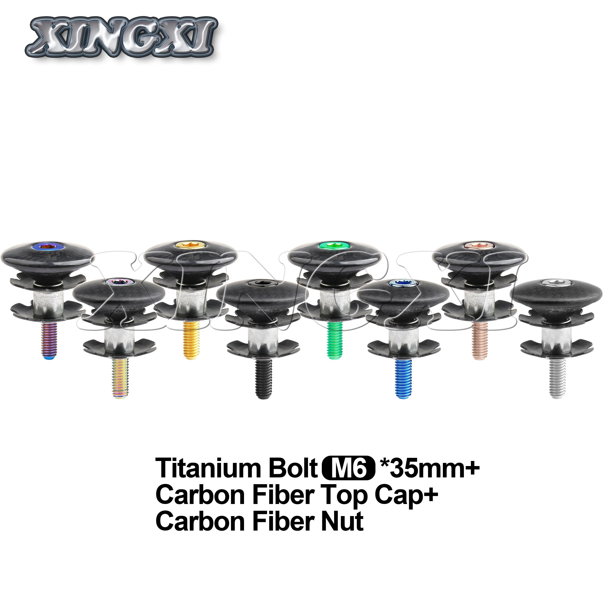 

Титановый болт Xingxi M6x35 мм, шестигранные винты + верхняя крышка из углеродного волокна + набор гаек для велосипеда