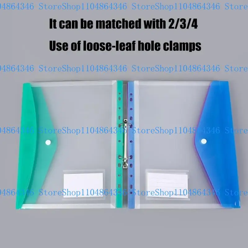 Pacchetto 5ASD 6 tasche perforabili espandibili Portafogli File busta per documenti in plastica trasparente con 11 fori