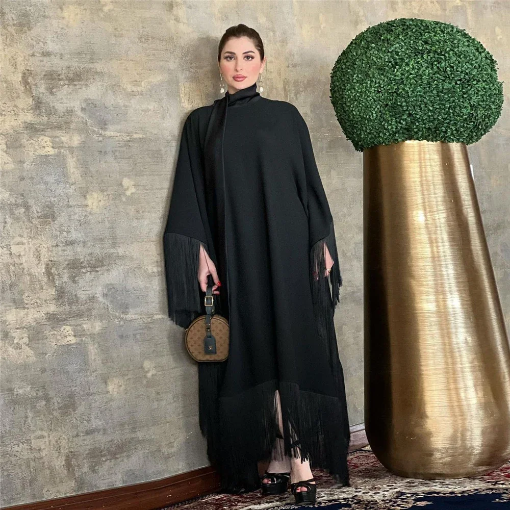 Ramadan Nappa Sciarpa con cappuccio Abaya per le donne Abito musulmano modesto Lusso Dubai Kebaya Turchia Caftano Marocain Femme Caftano Djellaba