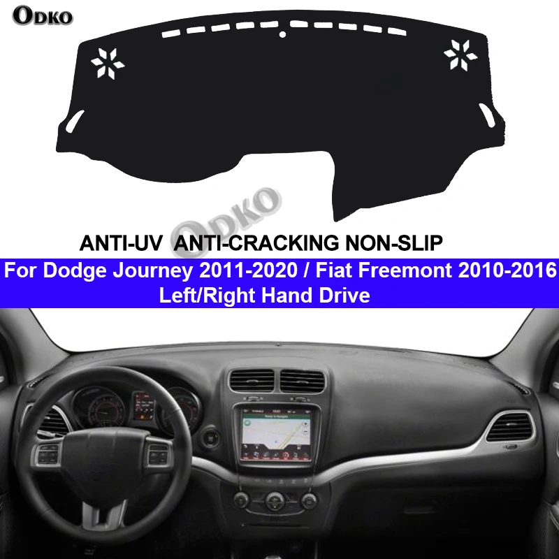 غطاء لوحة قيادة السيارة التلقائي DashMat السجاد كيب ل دودج رحلة 2011 - 2020 / فيات فريمونت 2010 - 2016 حامي وحدة التحكم المركزية