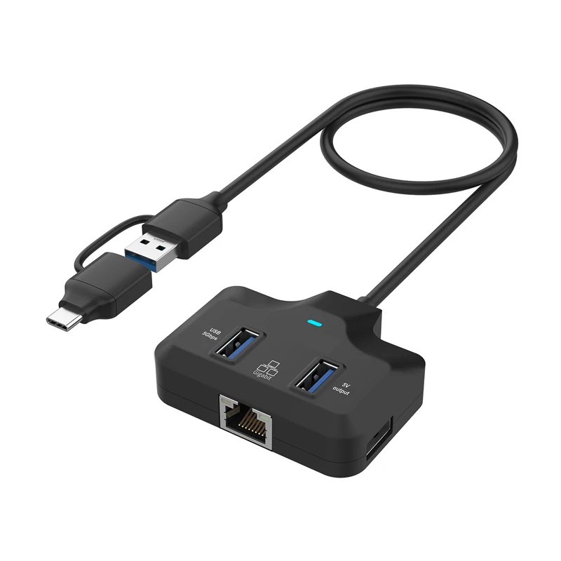 

Разветвитель Адаптер-удлинитель Конвертер Type-c Ethernet RJ-45 Адаптер локальной сети Многофункциональная док-станция для игры Type-C/USB3.1 HUB 5G