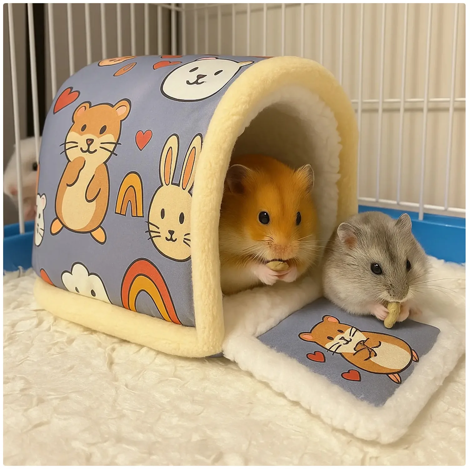 2027 New Style Pet Cotton Nest Winter Insulated House Hamster Nest Golden Thread Bear Flower Branch Rat Add Cotton Warm Nest Lit