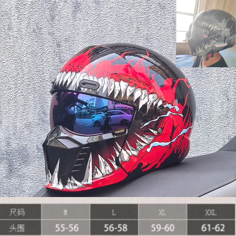 

Новый Скорпион Ретро Мотоцикл Cascos Мото Локомотив Личность Многоцелевой Комбинированный Шлем Половина M L XL XXL XXXL