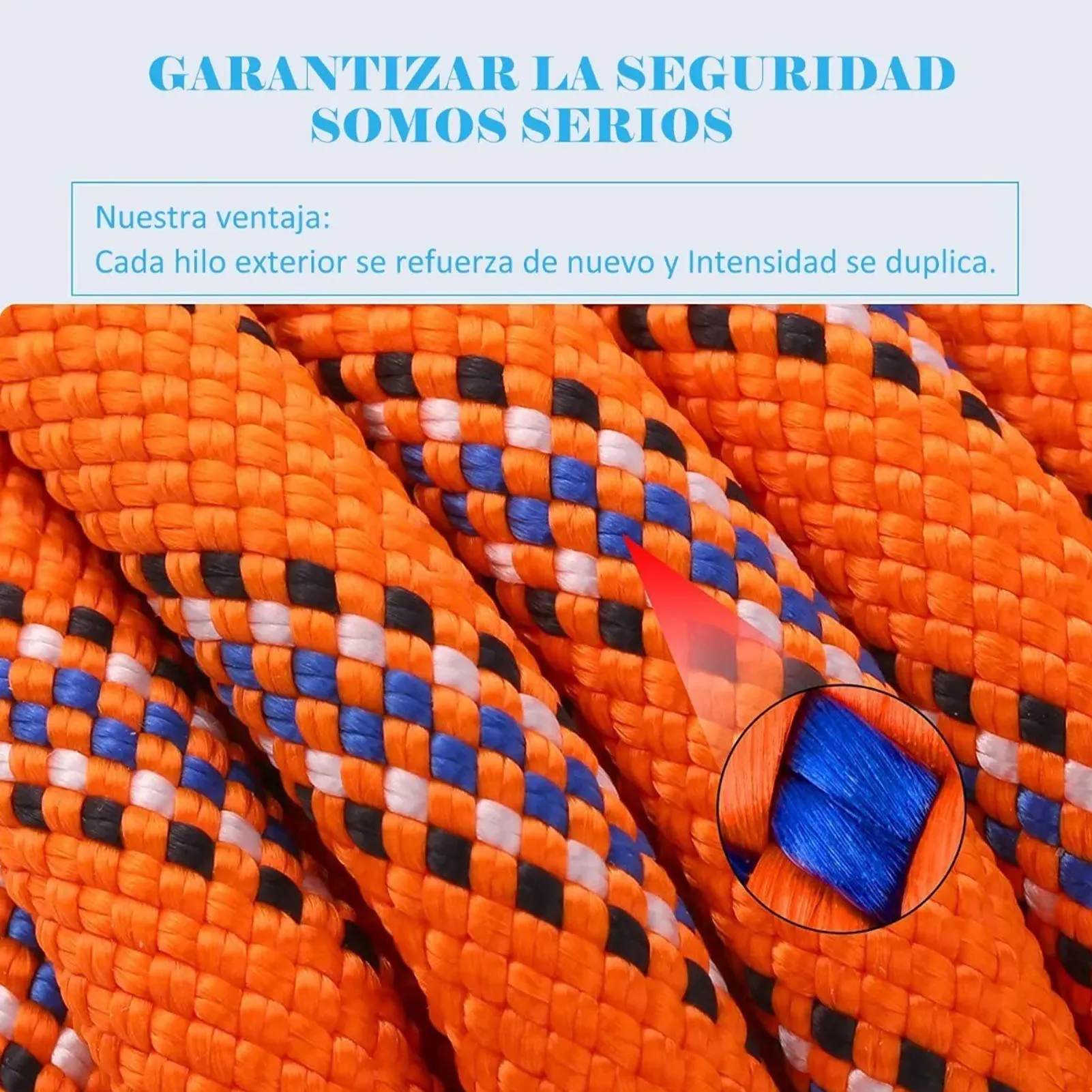 12mm 10m 33ft corda de escalada ao ar livre corda de escalada de segurança para alpinismo escape laranja azul 12mm corda de escalada ao ar livre