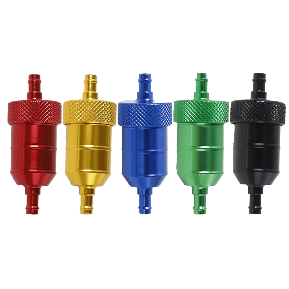 

Motorcycle Filter 8MM Aluminum Alloy Inlne FUEL Filter With 4 Clips Oil Pipe Inline Fuel Filter Motorcycle Moped Silver For ATVs