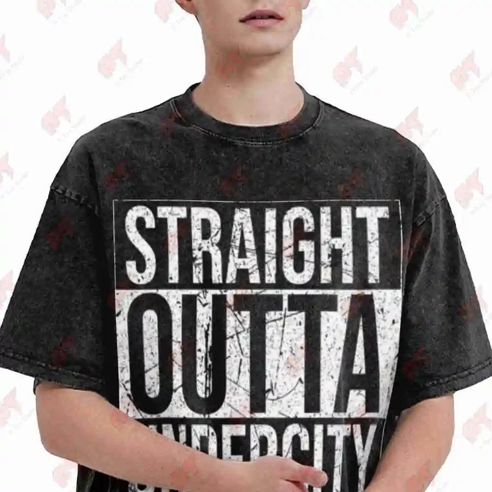 Straight Out Undercity Horde Gamer Vintage Washed Tee Pure Cotton T-Shirt