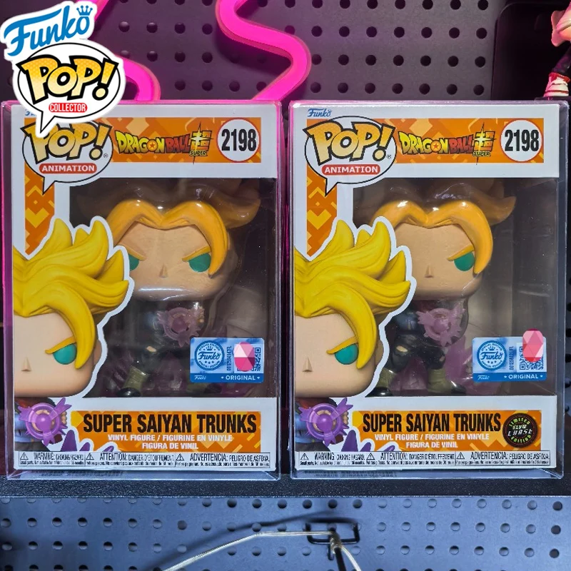 

Funko Pop Original Dragon Ball Super # Коллекционная фигурка Супер Сайян Транкс 2198, светящаяся в темноте, модель-игрушка, украшение