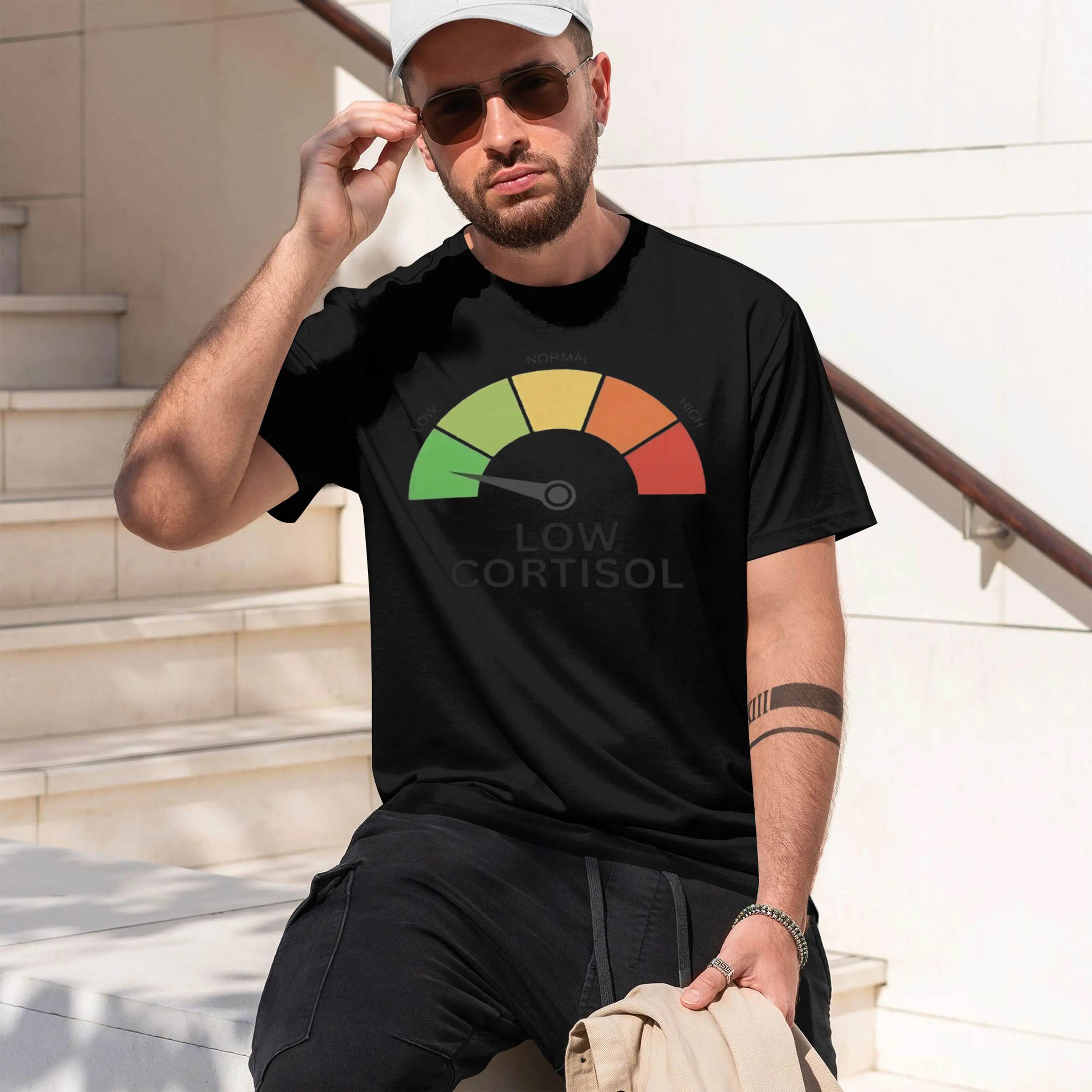 Health Wellness Gifts For Men - Causal Style Men's T-Shirt Low Cortisol