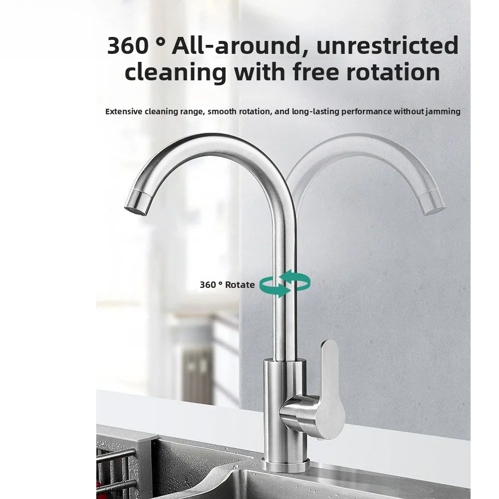 

Матовый смеситель для раковины с горячей и холодной водой, 2-в-1, с защитой от брызг, из нержавеющей стали