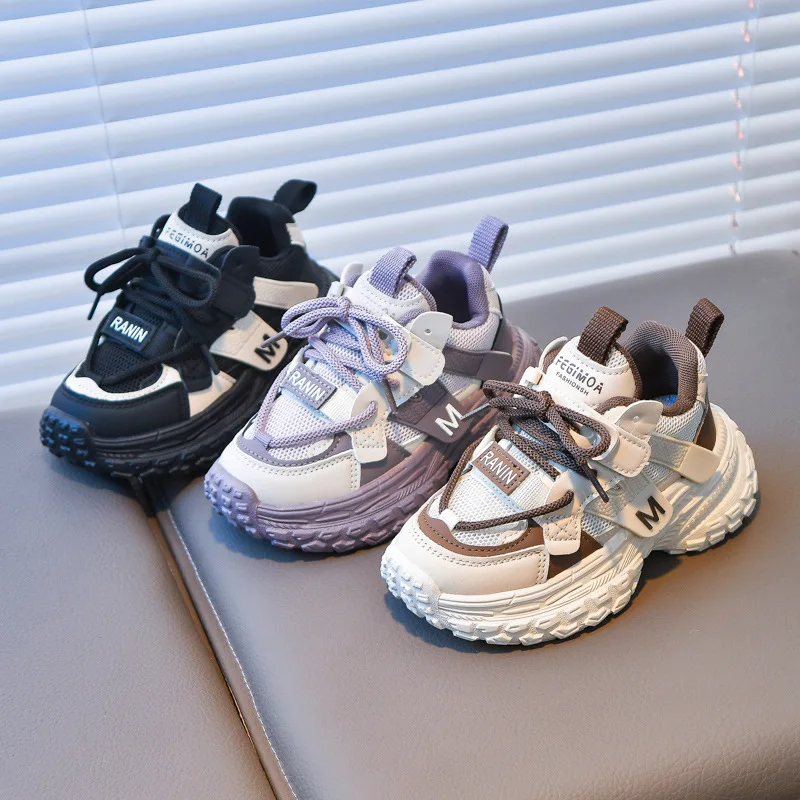 

Children Casual Shoes Thick Soft Sole Kids Running Shoes Mesh Breathable 2025 New Fashion Boys Girls Sports Shoes Non-slip Trend