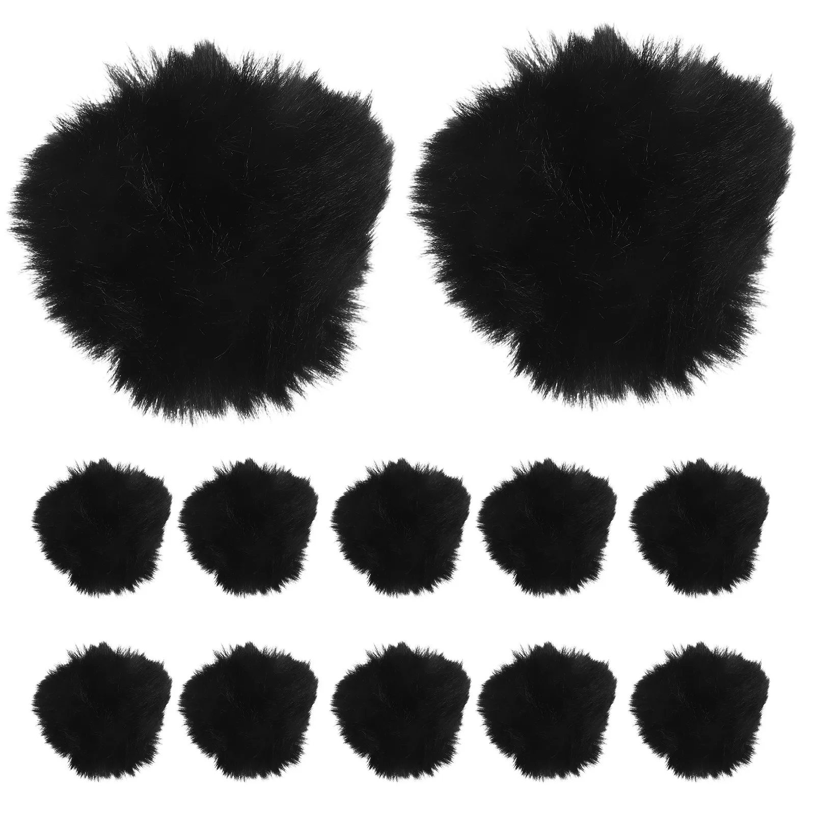 

40 шт. черных и разноцветных помпонов диаметром 2,75 дюйма для подвесок, украшений для сумок, шляп и поделок своими руками