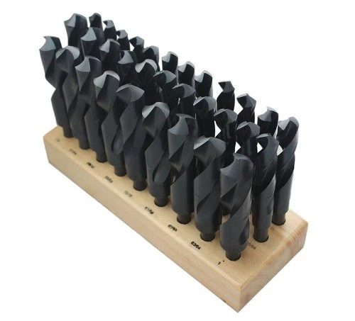 32 Pcs Hss 1/2'' Shank S&D Drill Set, 33/64'' to 1'' by 64Ths, Silver and Deming Drill, H516-6506