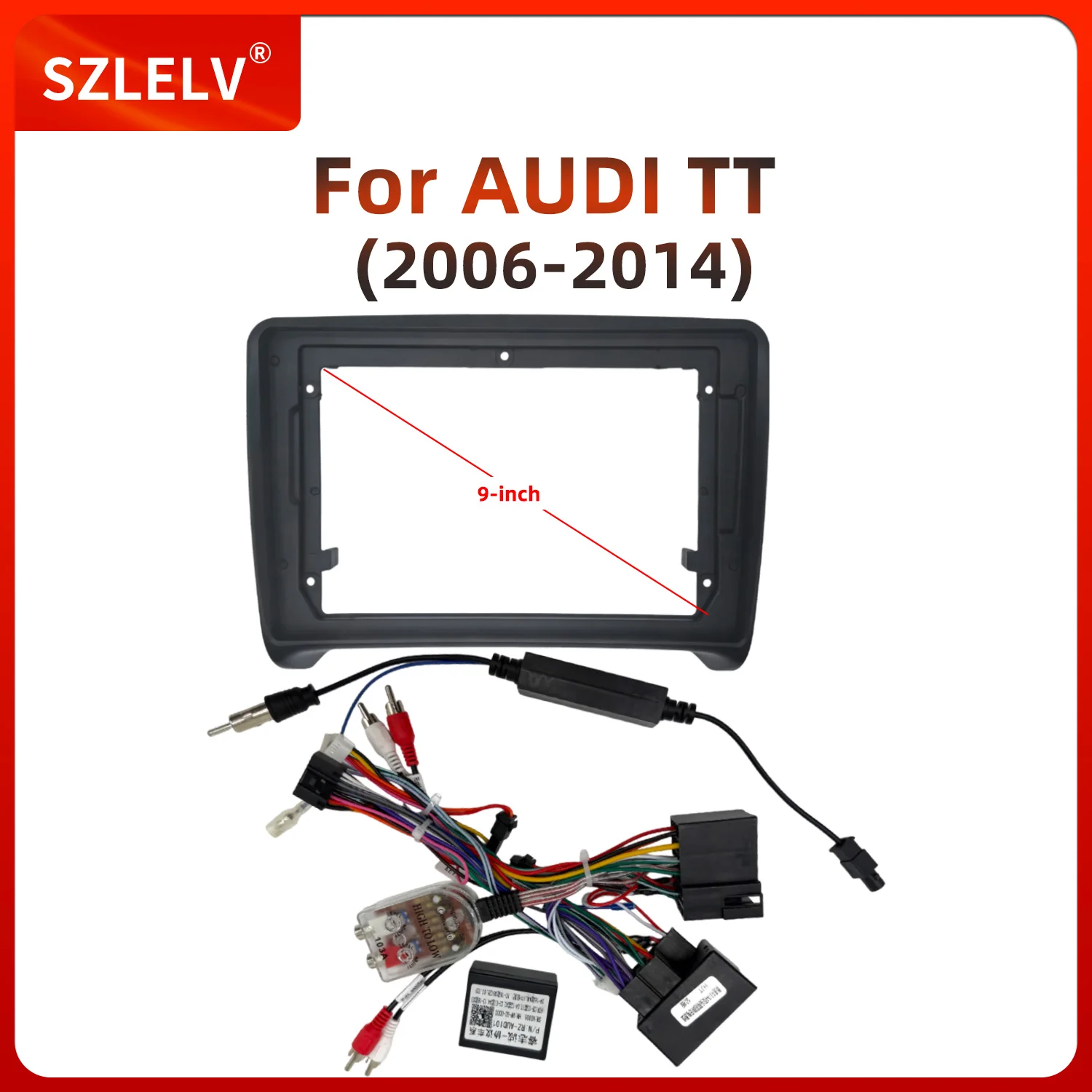 

9 Inch Car Radio Dashboard Frame Panel For Audi TT A3 A4 2-DIN Stereo Kit Mounting Bracket Fit GPS DVD Navigation