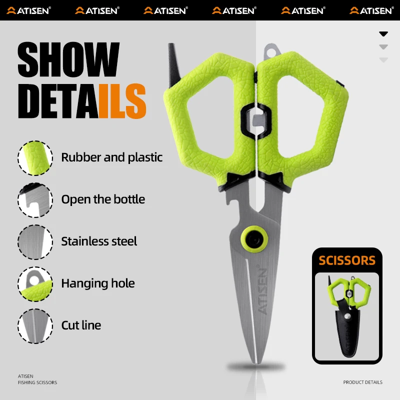 Fishing scissors, fishing line cutters Multifunctional stainless steel fishing cutting tools Fishing line cutting pliers Fishing