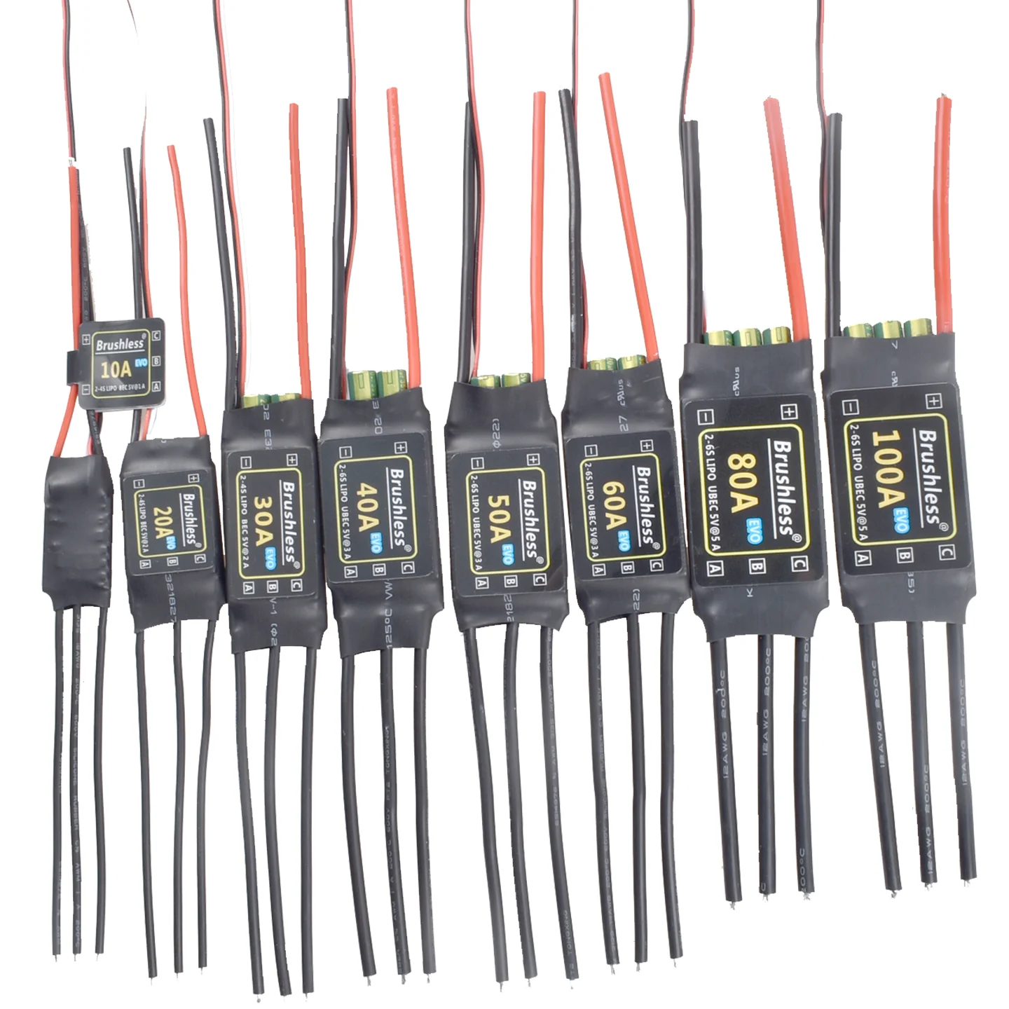 HV Brushless 10A 20A 30A 40A 50A 60A 80A 100A ESC 2-6S Lipo Battery 3A/5V BEC Quadcopter Aircraft FixedWing Multi-axis Drone