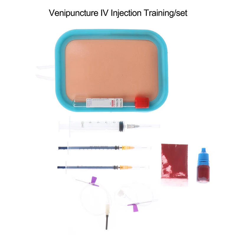 Nurses Intravenous Venipuncture IV Injection Training With Blood Returning Package Pad Silicone Wound Skin Suture Training Model