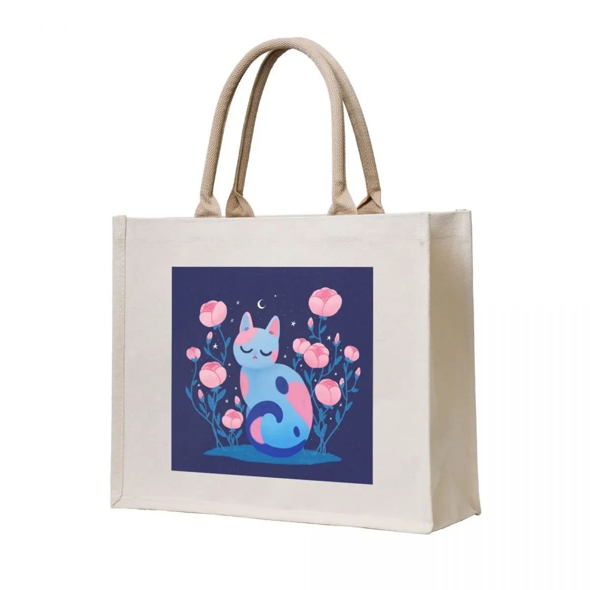 

Peony cat Tote Bag Reusable bags eco bag folding Cloth bags Handbags women