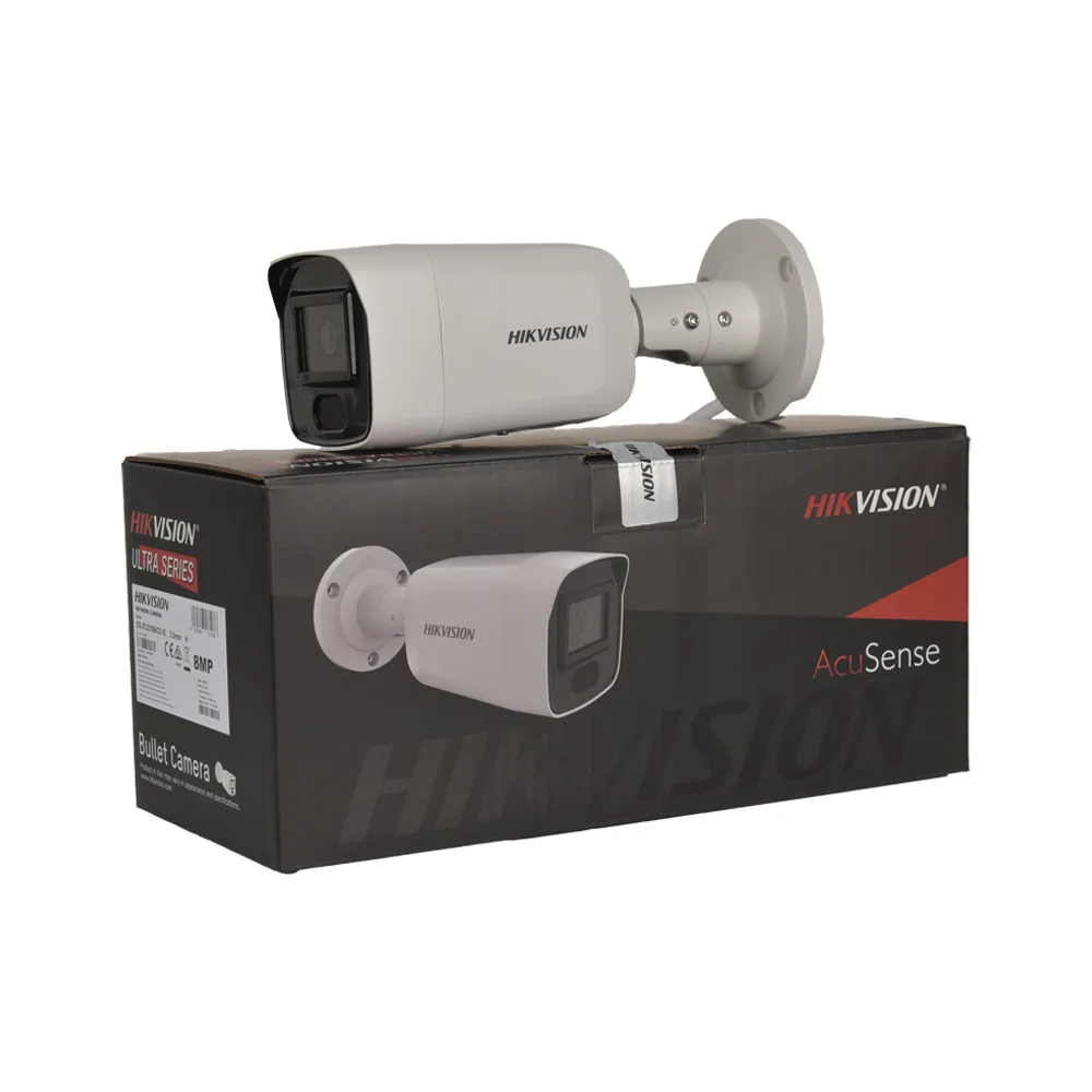 Hikvision Original DS-2CD3086G2-IS 4K POE IR40M AcuSense Fixed Mini Bullet Network Camera Audio Alarm Security Protection H.265+