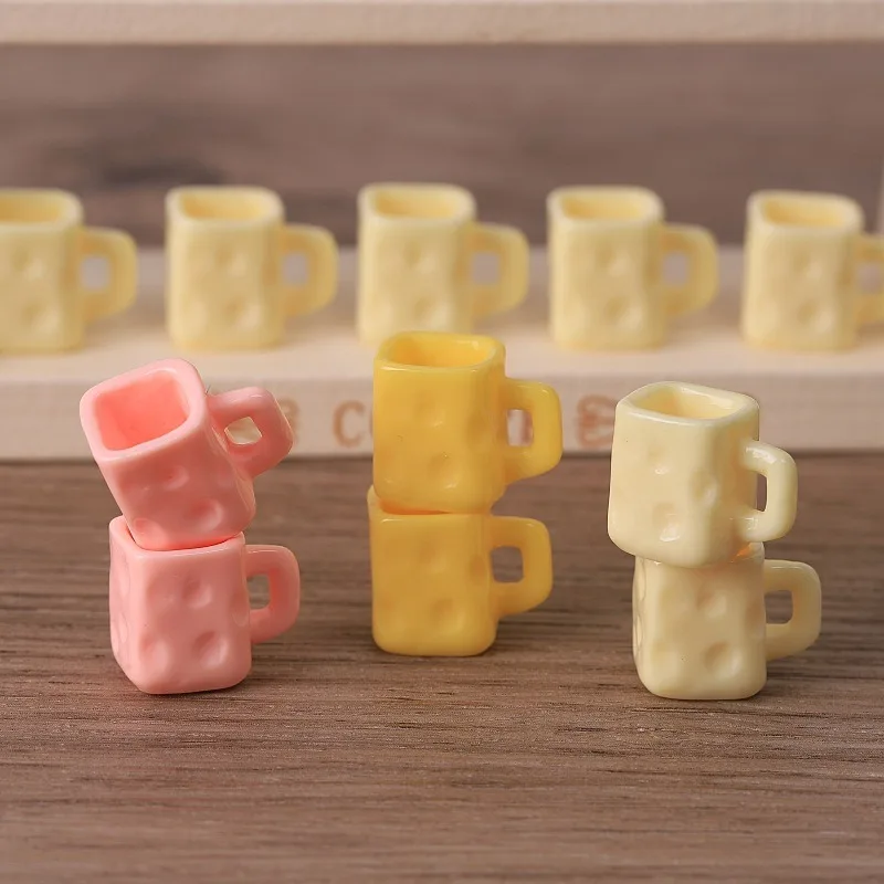 10pcs Cute mini tricolor cheese cup empty cup resin DIY handmade material miniature landscape decoration