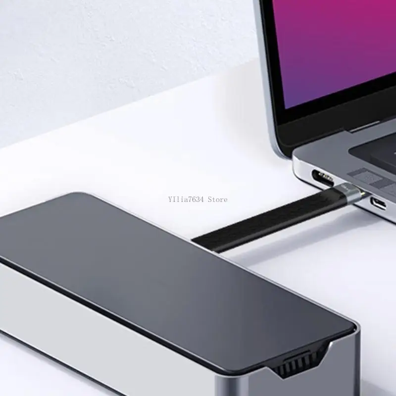 USB4 USB C Cable Short 5.9Inch Flat 40Gbps Data Transfer 240W Fast Charging Supports 8K Video for Phone Pad Devices