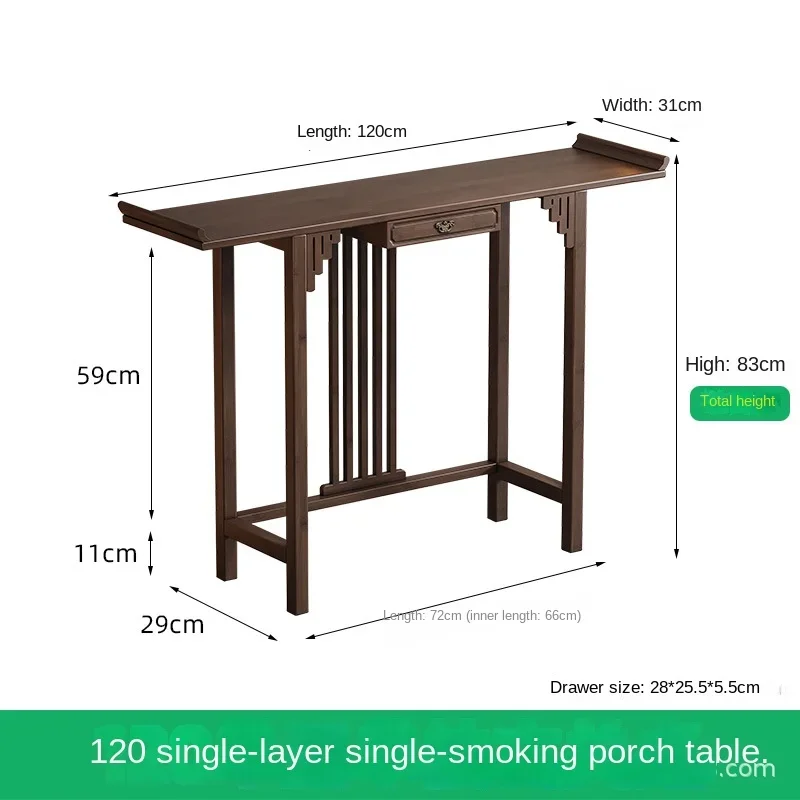 Nieuwe Chinese stijl offertafel voor de God of Wealth, bamboe en massief houten entreekast, moderne woonkamer Boeddhistische nich