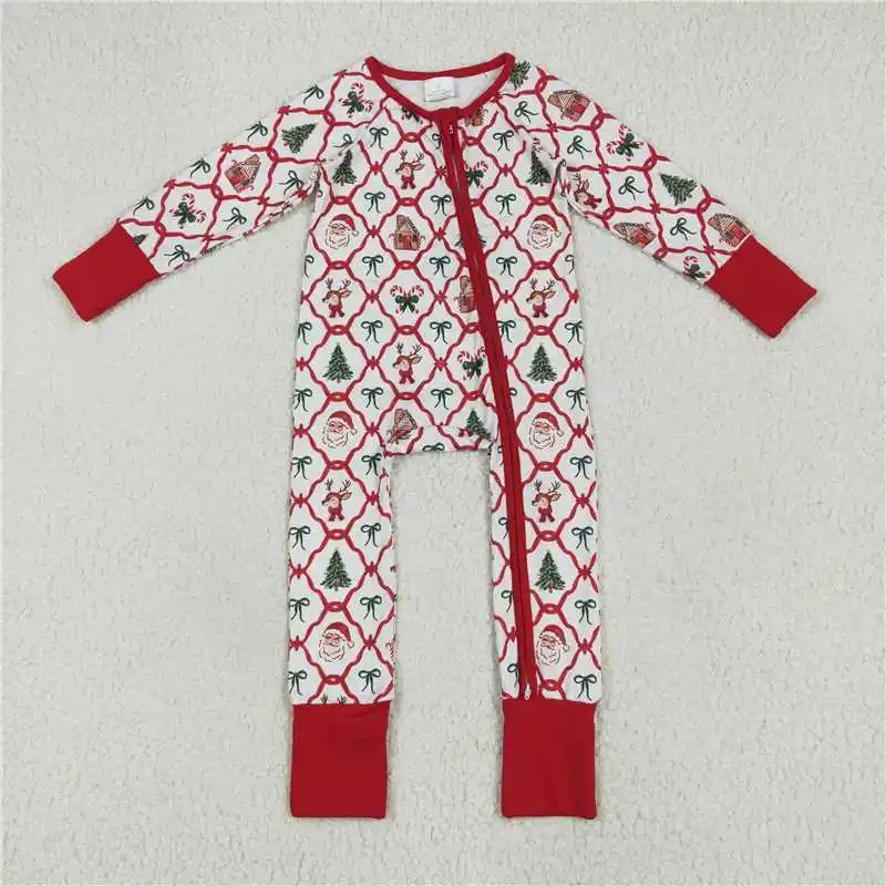 رومبير للأخوة للفتيات الصغيرات بسحاب لعيد الميلاد مع فيونكات حمراء وأخضر وأكمام طويلة ملابس مريحة لعيد الميلاد للفتيات #2