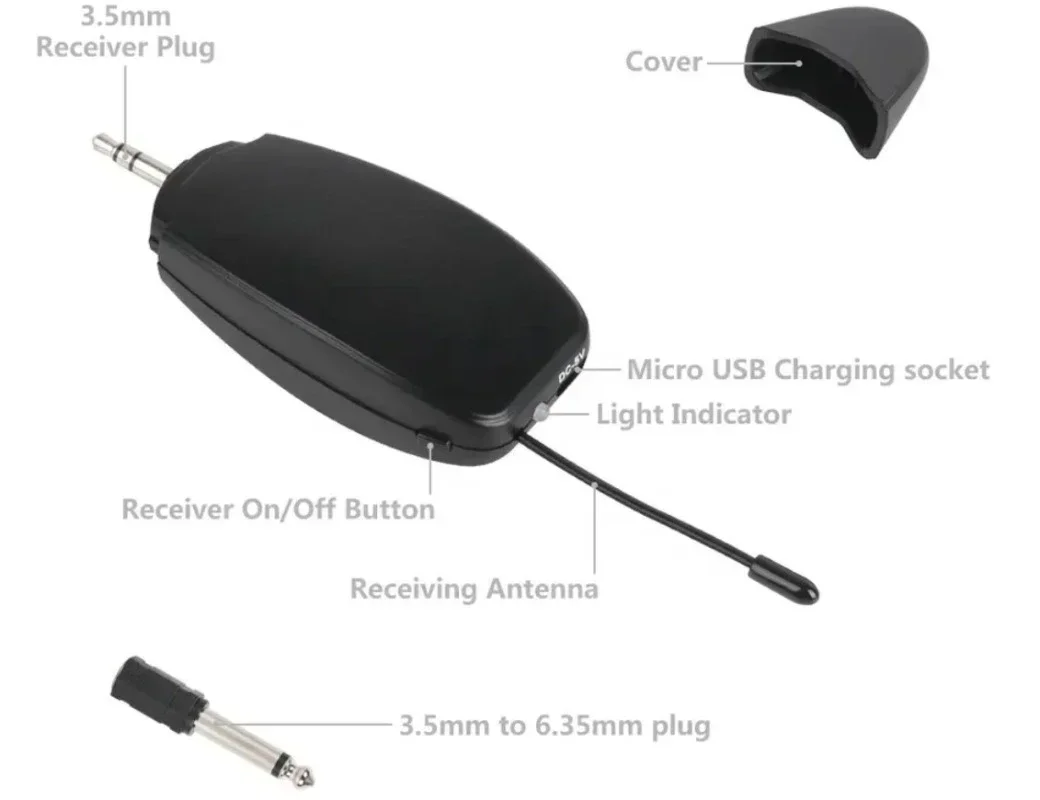 String Microphone 2.4G Violin Special UHF Wireless Musical Instrument Mai 6.3 with Lithium Battery KX622