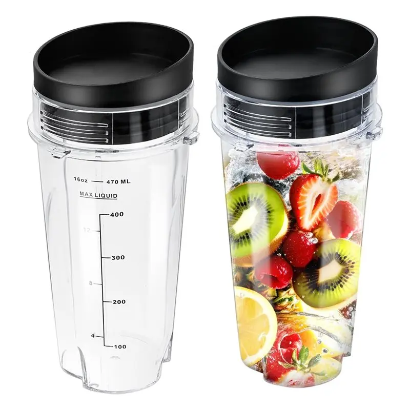 Piezas de repuesto para licuadora Nutri Ninja, vaso de licuadora de 16 Oz con tapa para beber, para modelos BL-770/BL-780/BL-660/BL-740/BL-810-Y48A