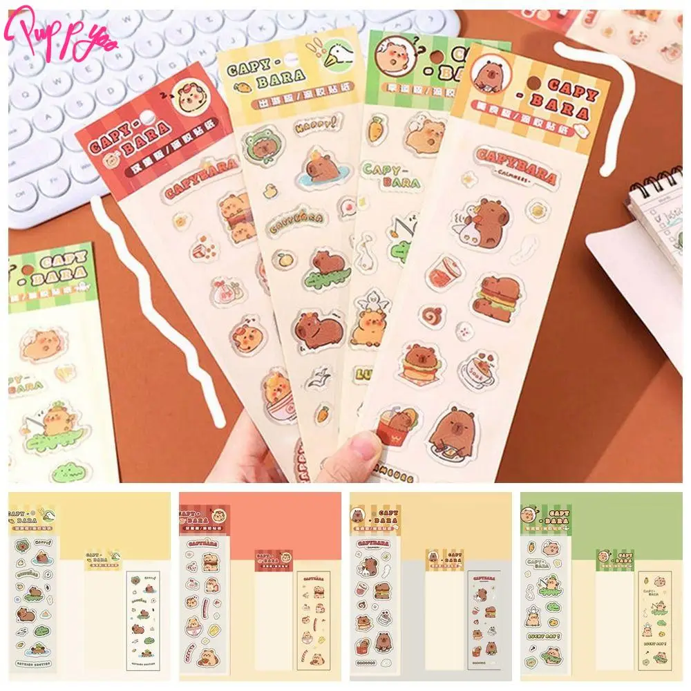 Cute Guka Capybara Drop Glue Sticker Cartoon Self-adhesive Scrapbooking Decorative Sticker Multi-purpose Multifunction