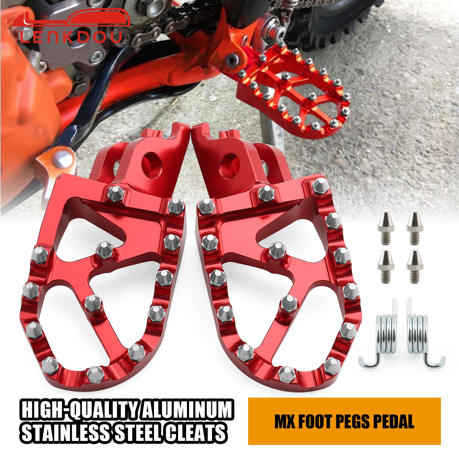 

Motorcycle Aluminum Foot Pegs Footrest Pedals For Honda CR125/250 CRF250R/X/RX CRF450R/X/L Kawasaki KX250/F/X KX450/F/X KLX450R