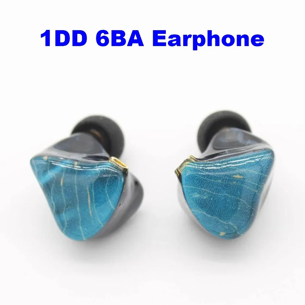 1DD 6BA IEM Earphones HiFi Headphones in-ear Monitor Earbuds 14 Drivers Headphones MMCX Detachable Cable 3.5mm Wired Headsets