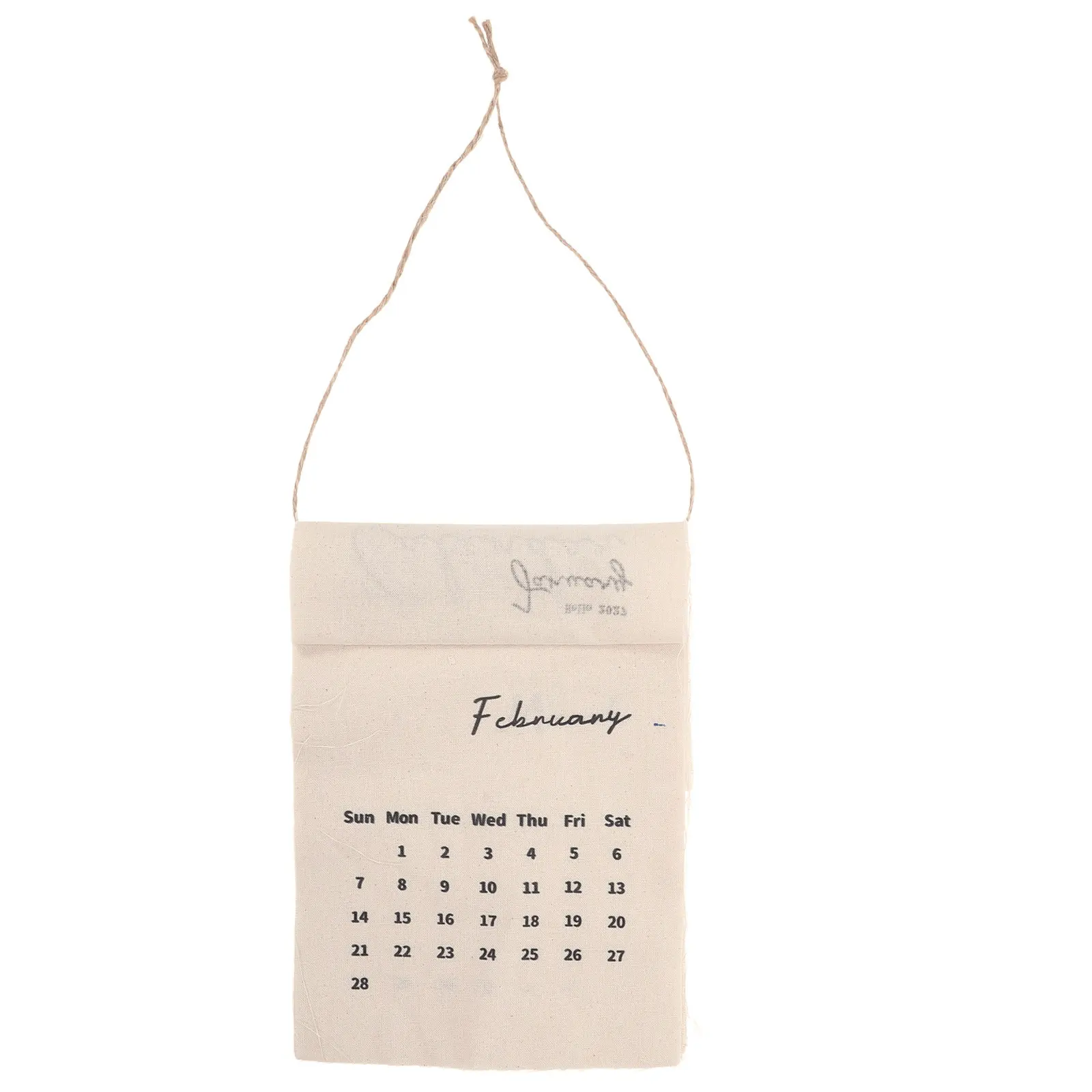 Rustic 2027 Wall Hanging Calendar Cotton Fabric Farmhouse Flip Monthly Weekly Planner for Home Kitchen Office Yearly Calendar