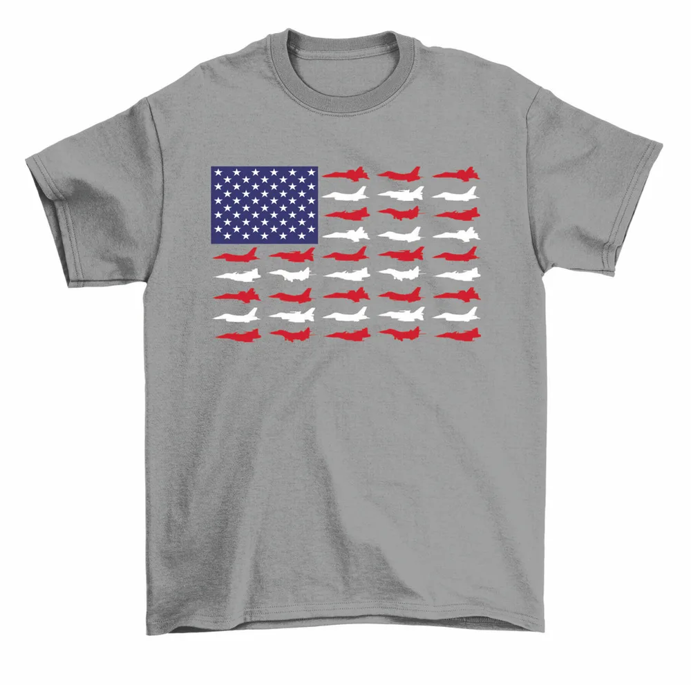 Plane Airplane US Flag Patriotic Pilot July 4th T-Shirt Men Women High Quality 100%Cotton Short Sleeve