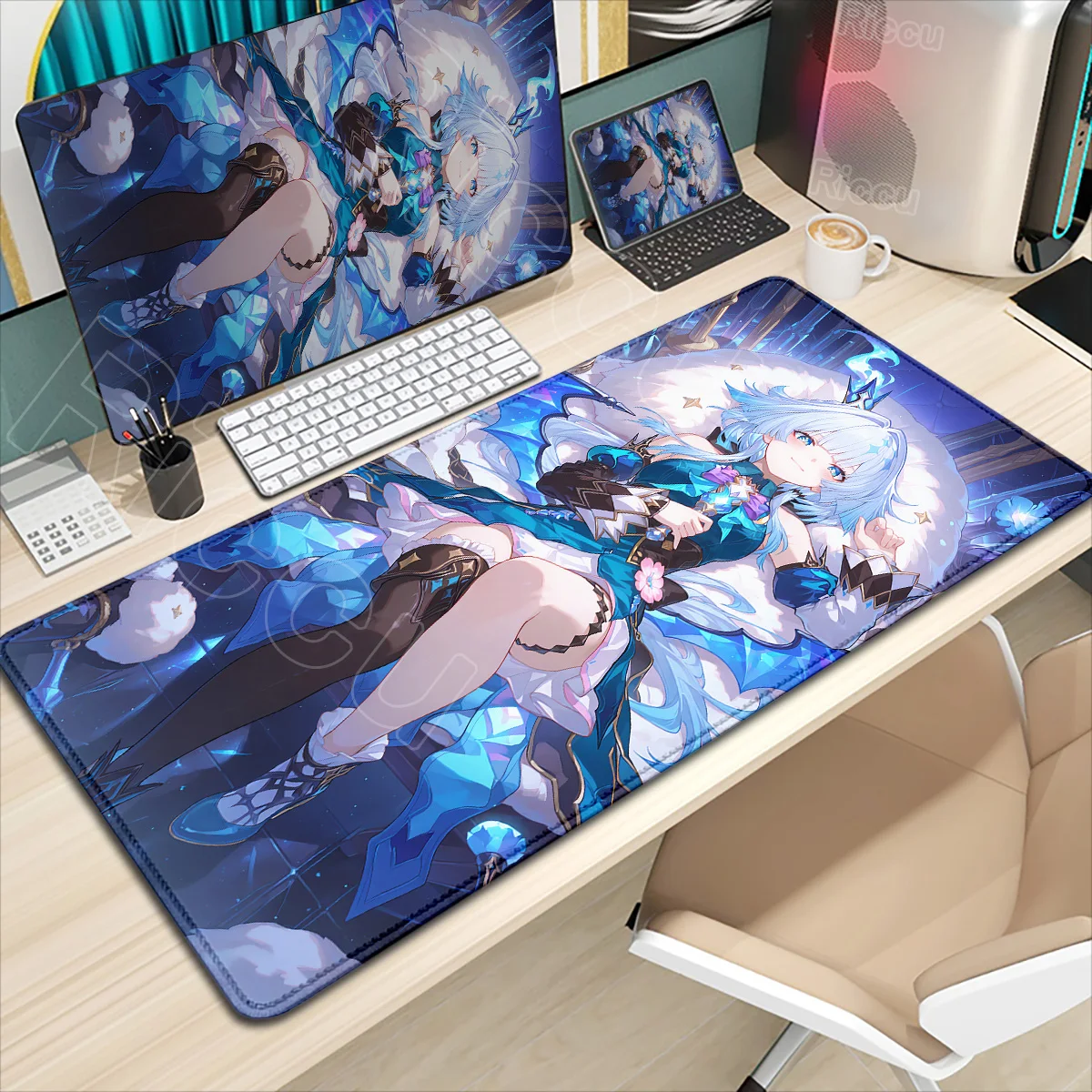 

Honkai Star Rai Cerydra Mousepad Big Deskmat Desk Office Pc Computer Accessories Mouse Pad Gaming Anime Gaming XXL Keyboard Mats