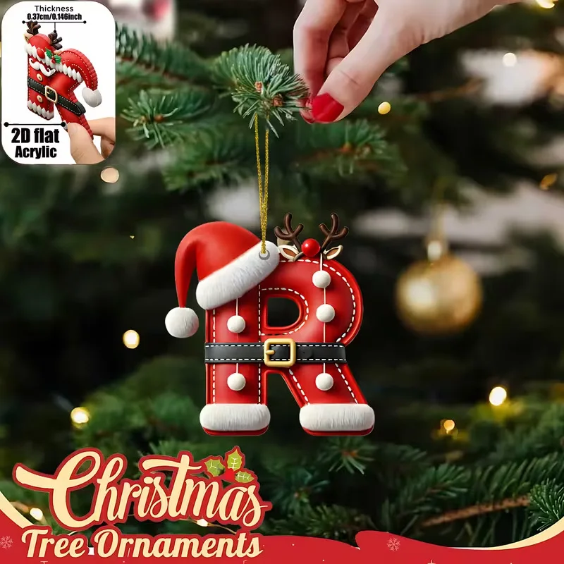 DIY Christmas Tree Decoration, Letter Pendant, 26 Letters, Home Holiday, Xmas Ornament, New Year, Nativity Decoration, 2025