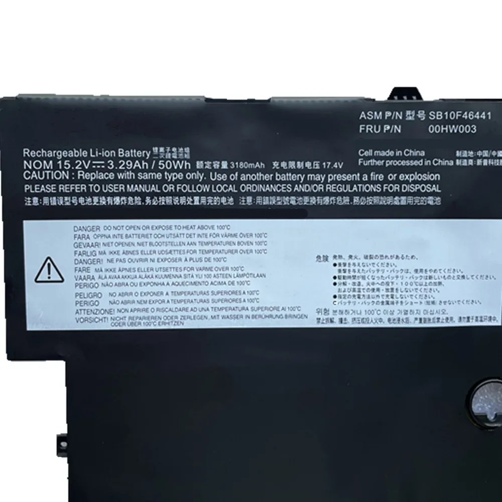 NEW 00HW002 00HW003 Laptop Battery For Lenovo ThinkPad X1 Carbon Gen3 2015 Series SB10F46440 SB10F46441 15.2V 50Wh Notebook