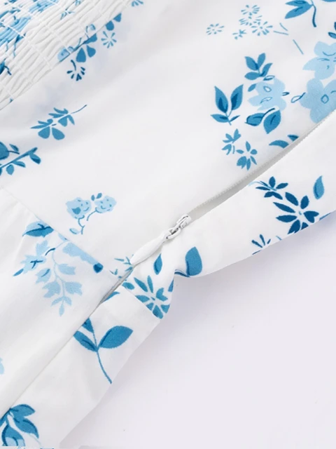 Retro Wyszczuplająca Spódnica Letnia z Kwiatowym Nadrukiem, Damska, Modelująca Talia, Idealna na Wakacje, Elegancka, z Wysokim Stanem, Poliester