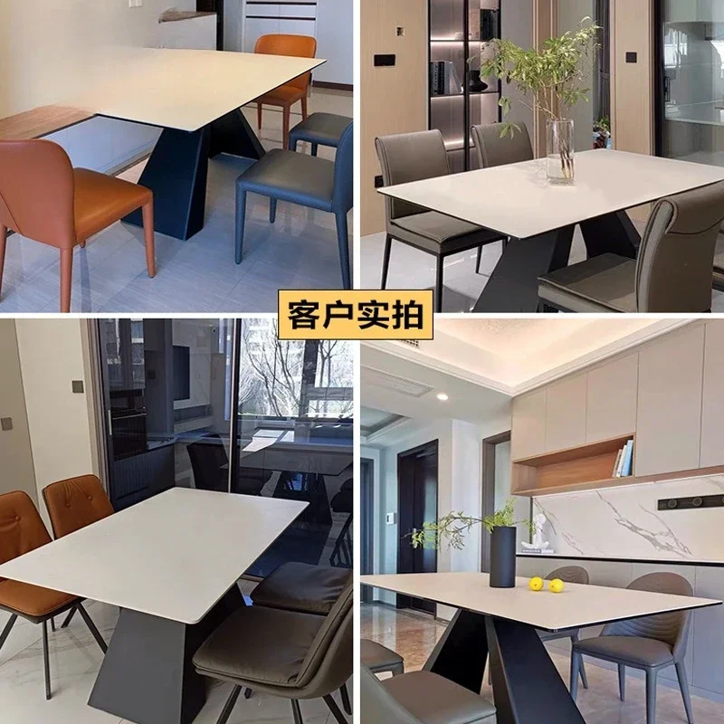 Miabadeli Feng rock slab dining table household Italian minimalist rectangular island designer eight-character diningtable