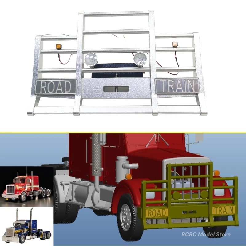 กันชนหน้าโลหะรูปสัตว์สำหรับรถบรรทุกของเล่น Tamiya KING HAULER GRAND HAULER 1/14 RC อะไหล่ DIY