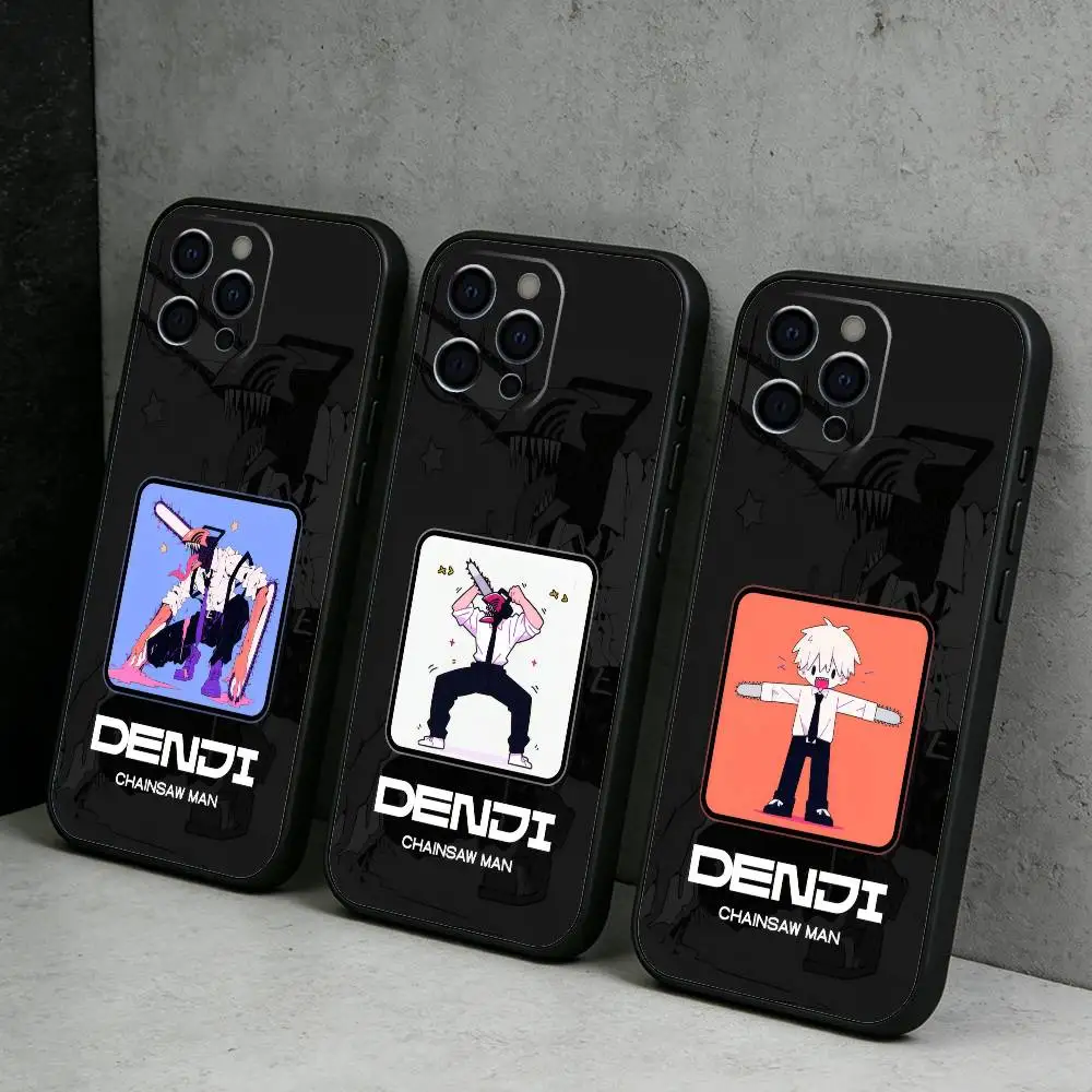 

Den-ji Acting Style From C-Chainsaw-MAN Phone Case For iPhone17,16,15,14,13,12 Plus,Max Soft Silicone Black Cover