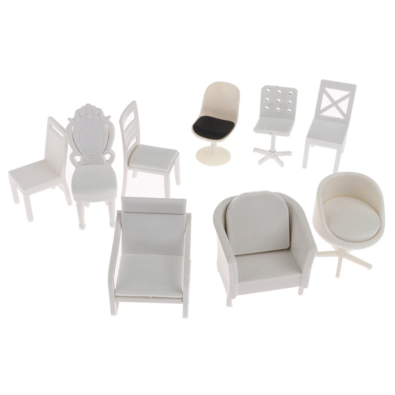 Muebles en miniatura de casa de muñecas para niños, silla de simulación, sofá, taburete, juguetes de juego de simulación, accesorios de decoración de casa de muñecas, 54 estilos